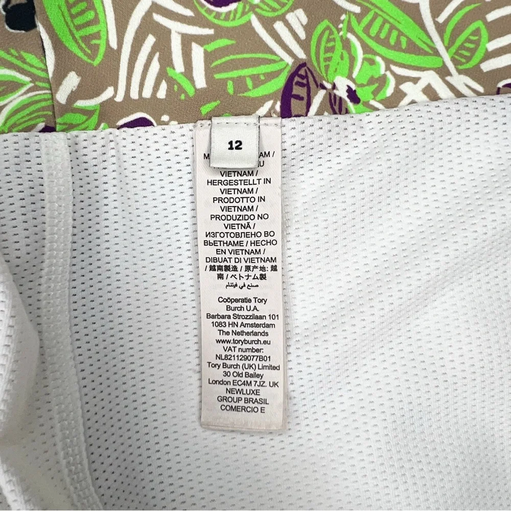 Tory Burch Performance Golf Skirt Floral Ruffle Snap Built In Shorts size 12